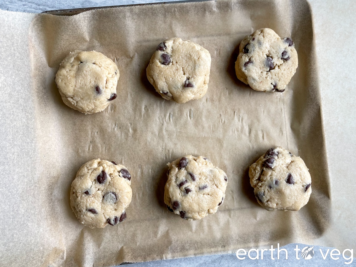 unbaked chocolate chip cookie dough