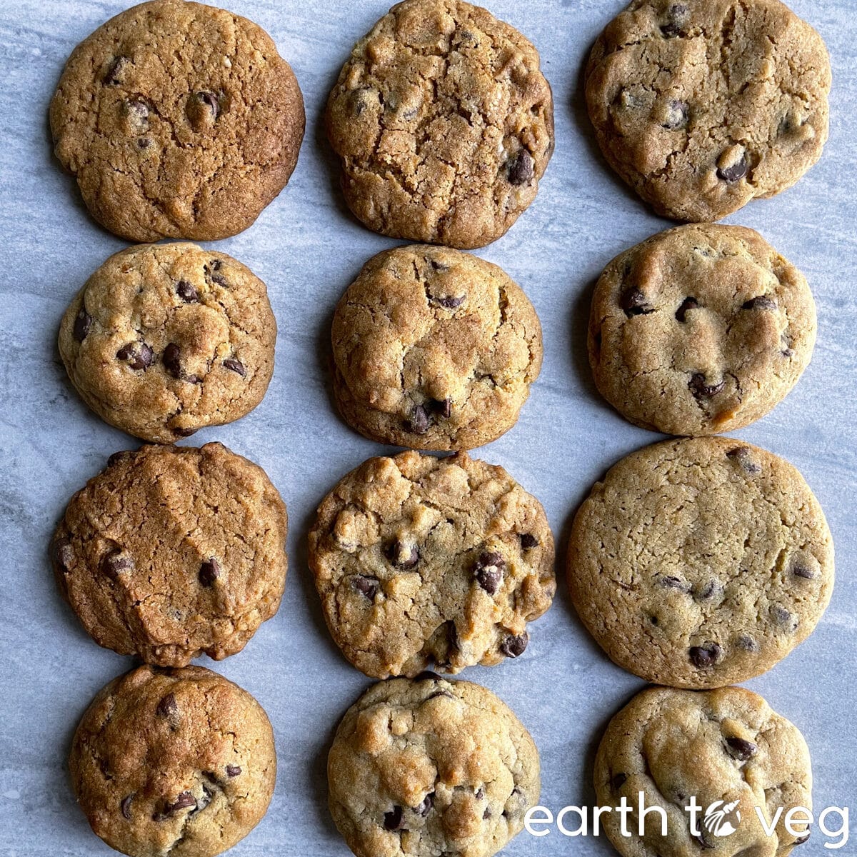 Soft and Chewy Vegan Chocolate Chip Cookies - Earth to Veg