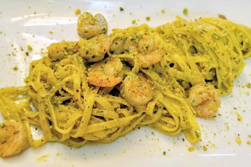 osteria al duomo murano pistachio shrimp tagliolini