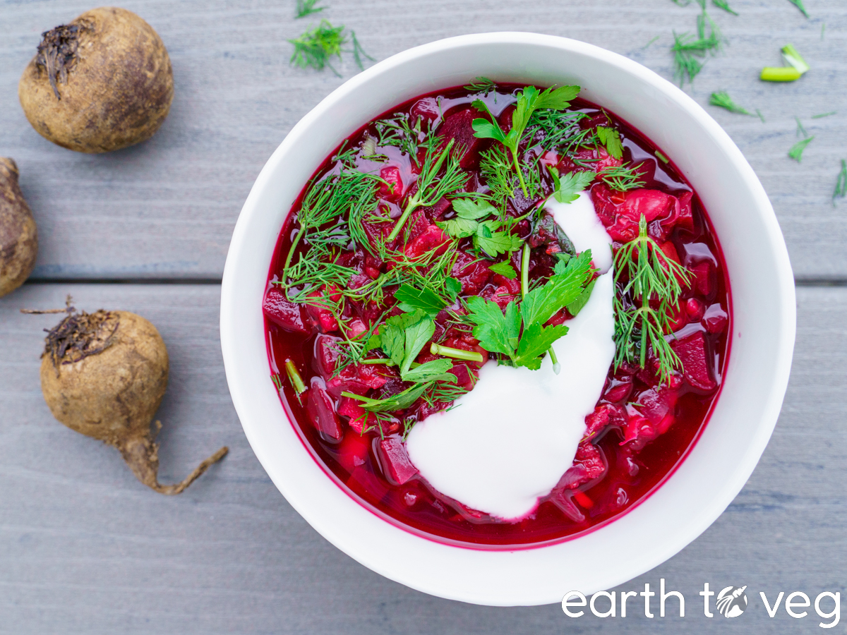 Meatless Borscht Soup (Pisnyi Borshch) пісний борщ - Earth to Veg