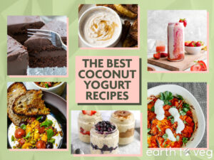 A collage of coconut yogurt recipes and ways to use up coconut yogurt.