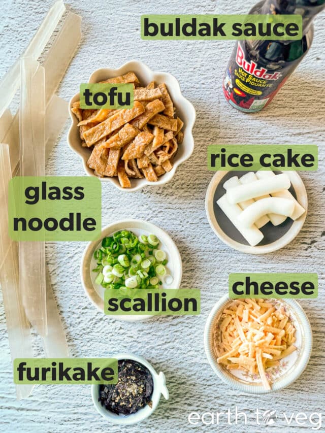 Spicy Glass Noodles with Buldak Hot Sauce - Earth to Veg