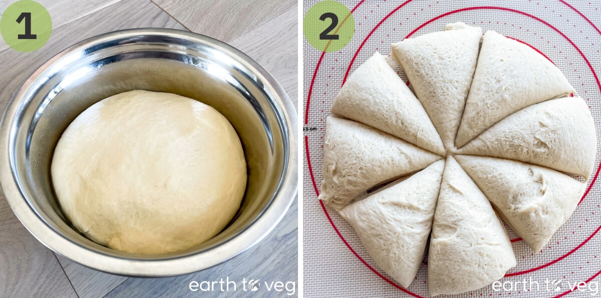 Master sweet dough is divided into eight pieces.